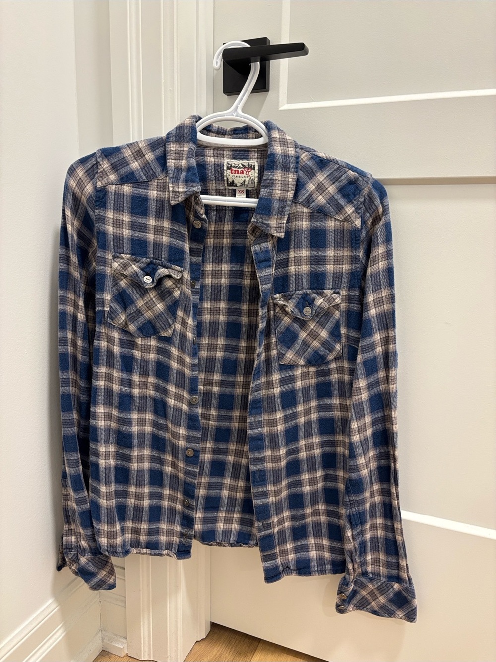 Aritzia TNA Blue Flannel Shirt